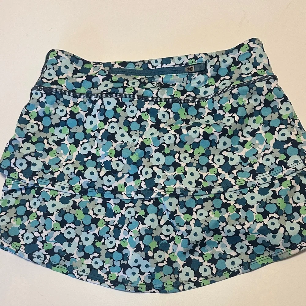 Athleta Floral Mini Skort in Blue and Green
